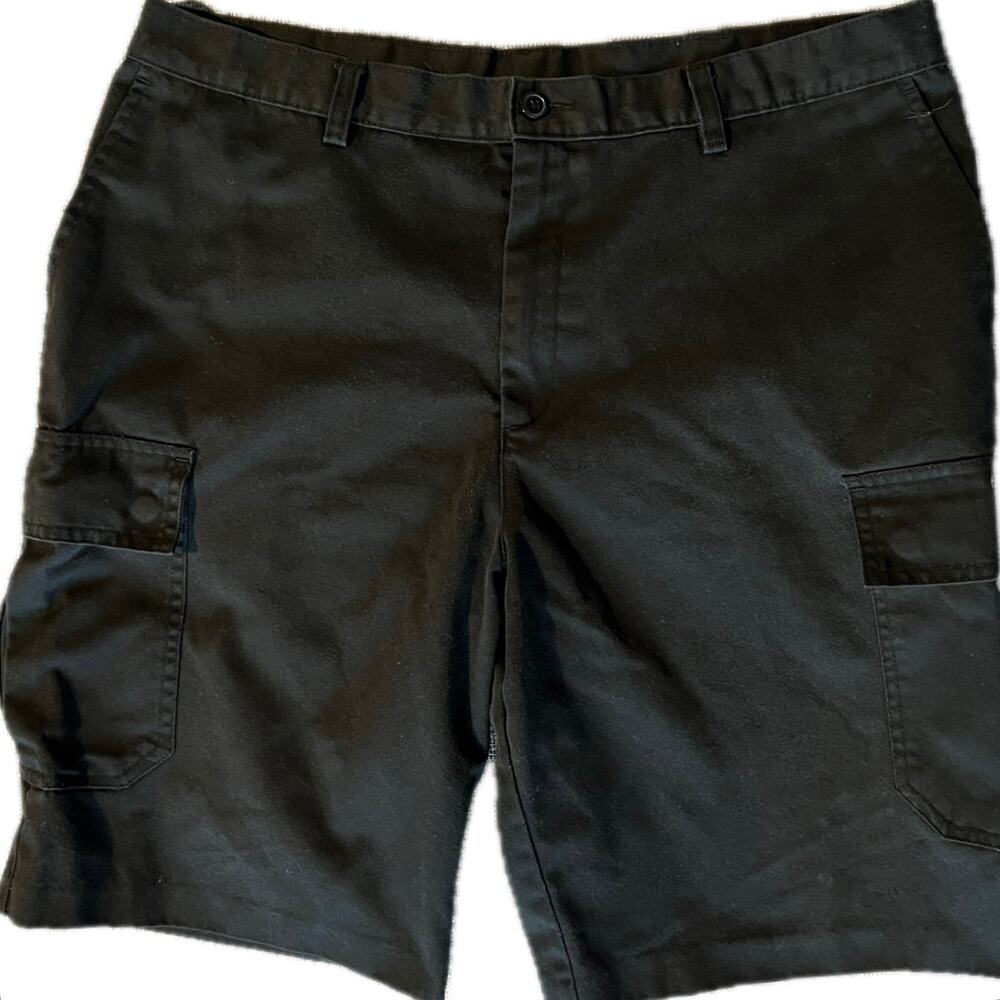 EDWARD'S Men's Black Cargo Shorts 36x10 Workwear Flat Front Outdoor Summer